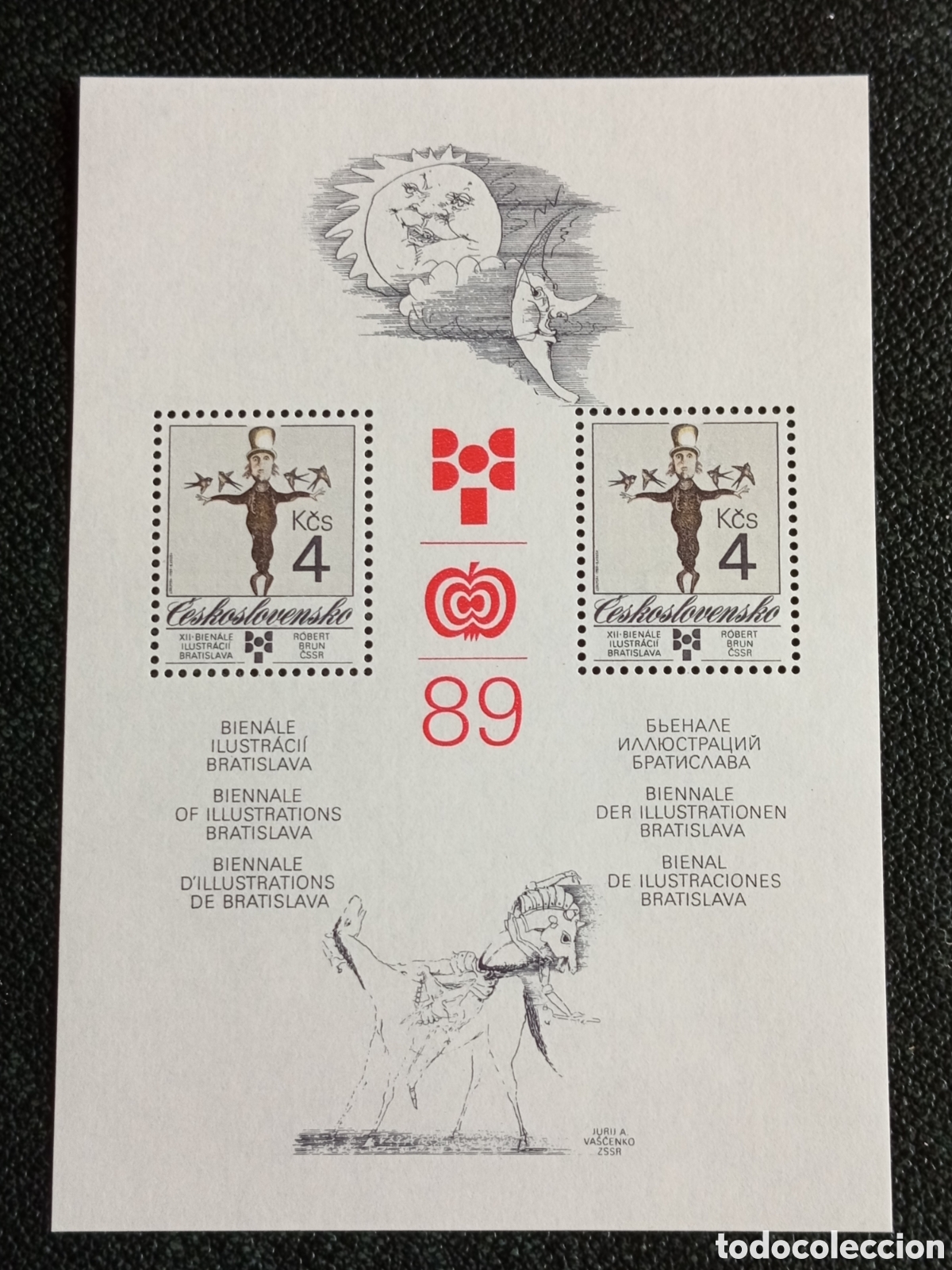 Timbres: Hoja Bloque Checoslovaquia 1989 Bienal Ilustraci&oacute;n Infantil MNH Yvert BF 87