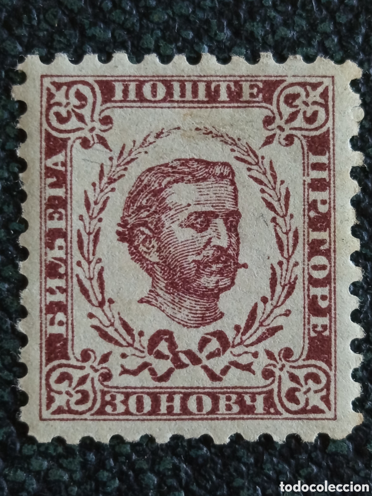 Timbres: Sello Montenegro 1893 Pr&iacute;ncipe Nicol&aacute;s I 30 Novcica Marr&oacute;n Scott 19