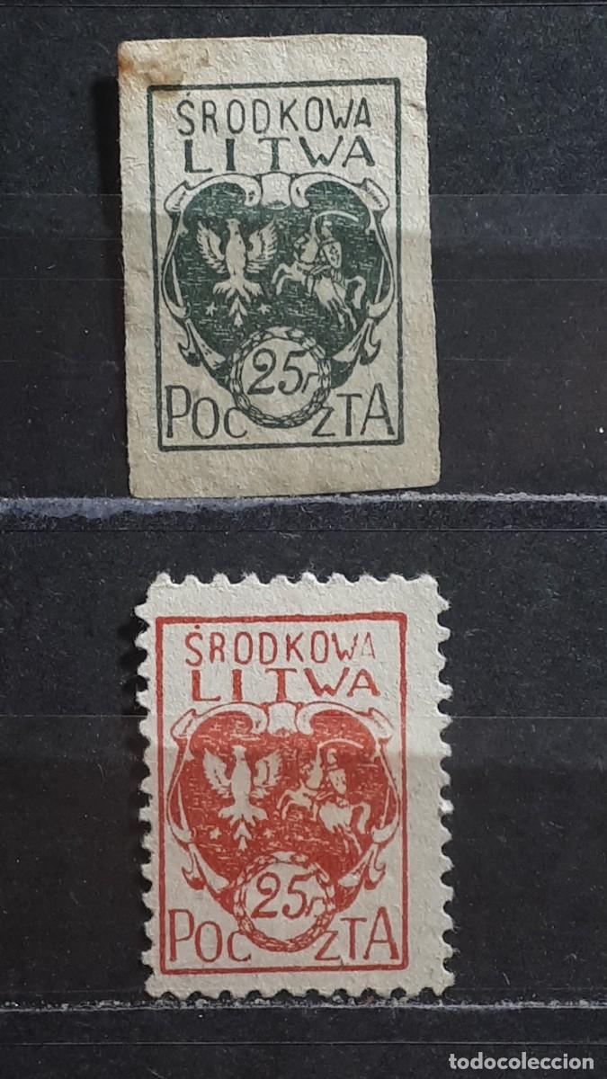 Sellos: LITUANIA. A&Ntilde;O 1920-1. */(*). YVERT 22,23.