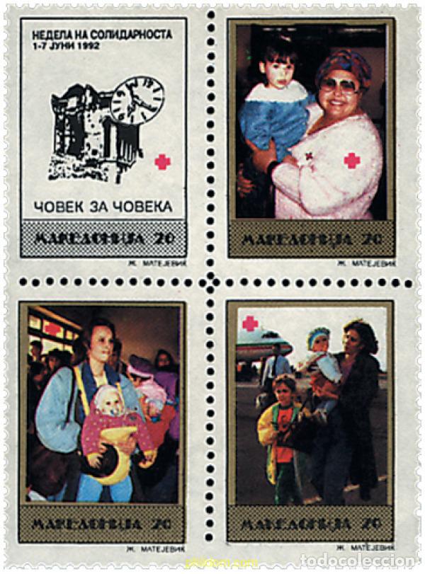 Sellos: 6045 MNH MACEDONIA 1992 CRUZ ROJA. SEMANA DE LA SOLIDARIDAD