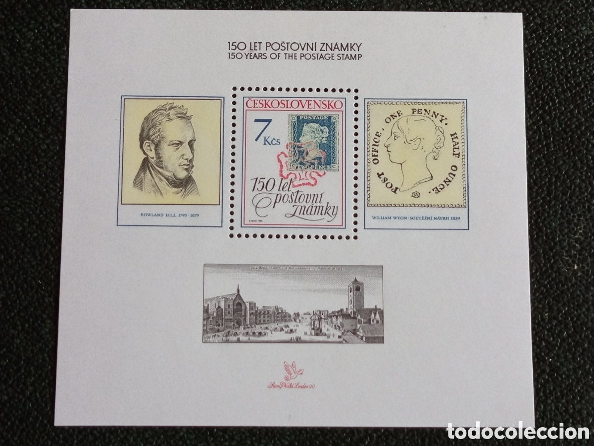 Francobolli: Hoja Bloque Checoslovaquia 1990 150 Aniv Primer Sello Rowland Hill Yvert BF88 MNH