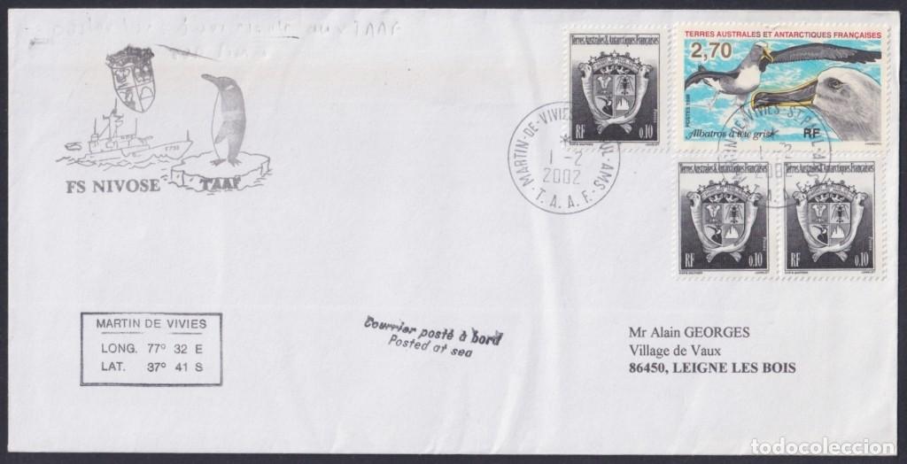Selos: F-EX64207 TAAF FRANCE 2002 FS NIVOSE MARTIN DE VIVIES ANTARCTIC STATION COVER.