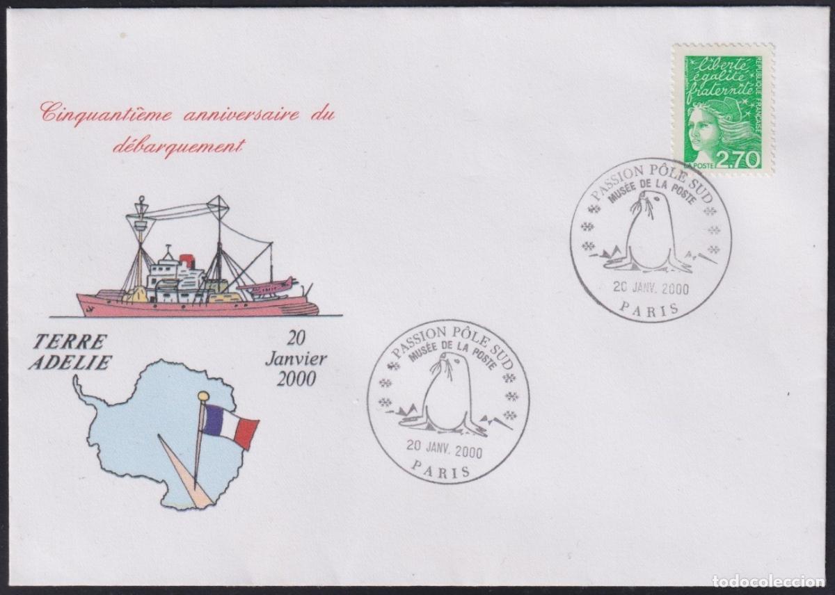 Selos: F-EX64604 FRANCE 2000 SPECIAL CANCEL 50 ANNIV POLAR LANDING PHOCA.