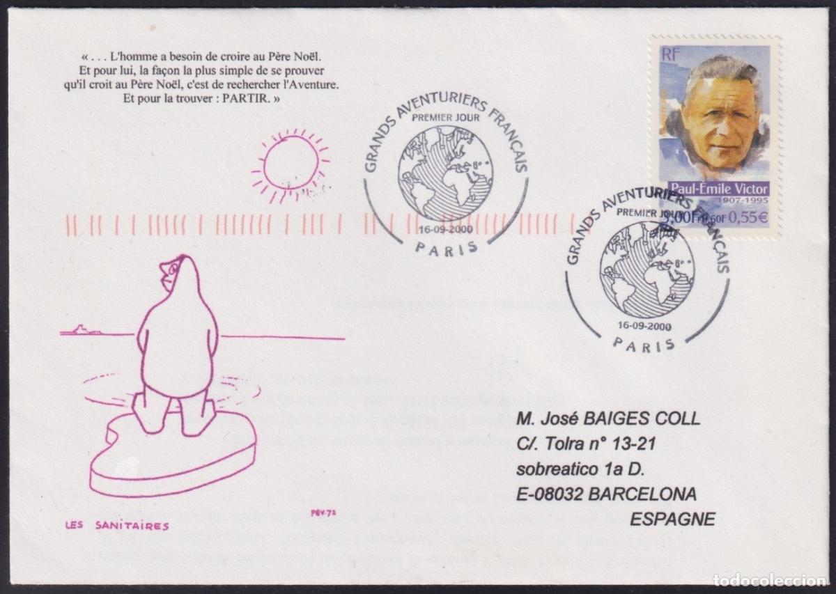 Selos: F-EX64605 FRANCE 2000 FDC POLAR ANTARCTIC ADVENTURER