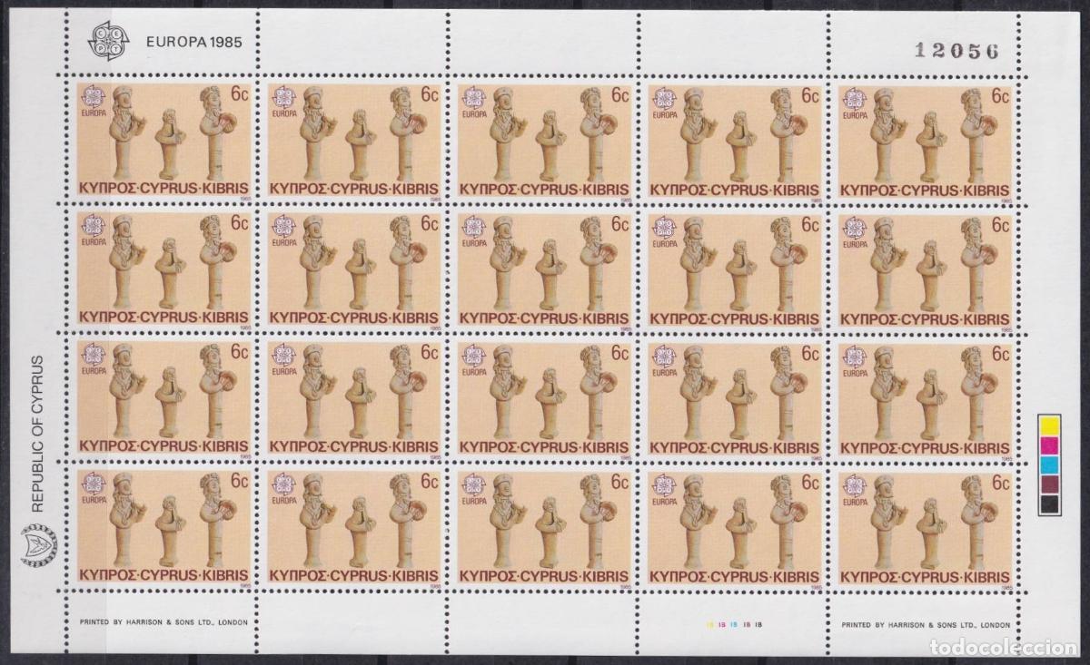 Stamps: F-EX62248 CYPRUS MNH 1985 EUROPA CEPT MUSIC INSTRUMENTS COMPLETE SHEET.