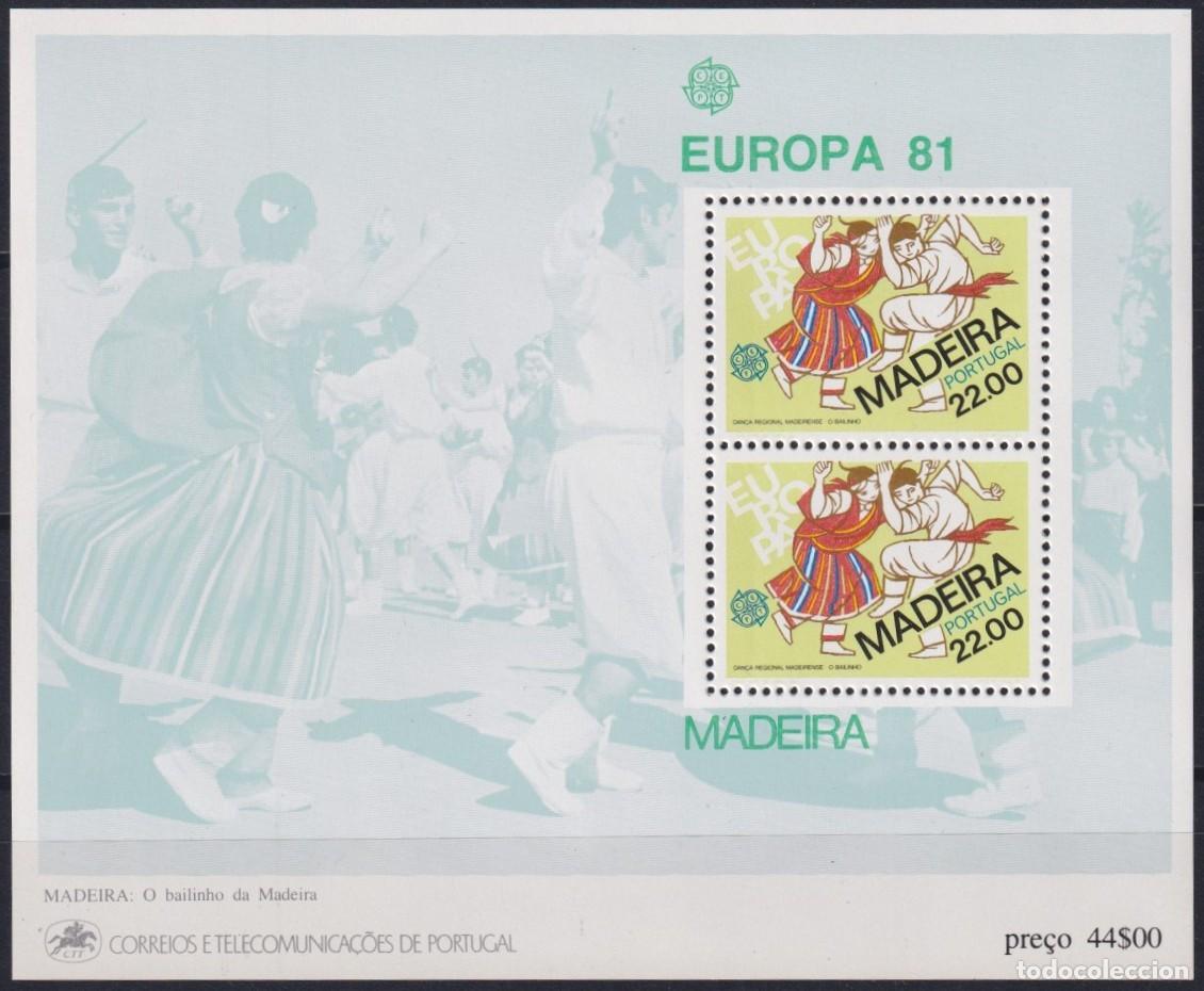 Sellos: F-EX63705 PORTUGAL MADEIRA MNH 1981 EUROPA TRADITIONAL DANCE SHEET.