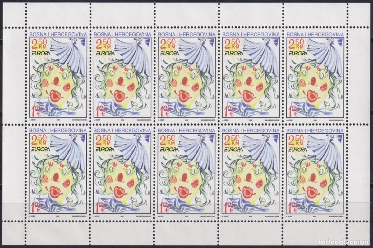 Sellos: F-EX64705 BOSNIA & HERZEGOVINA MNH 2002 EUROPA CEPT CIRCUS CLOWN SHEET.
