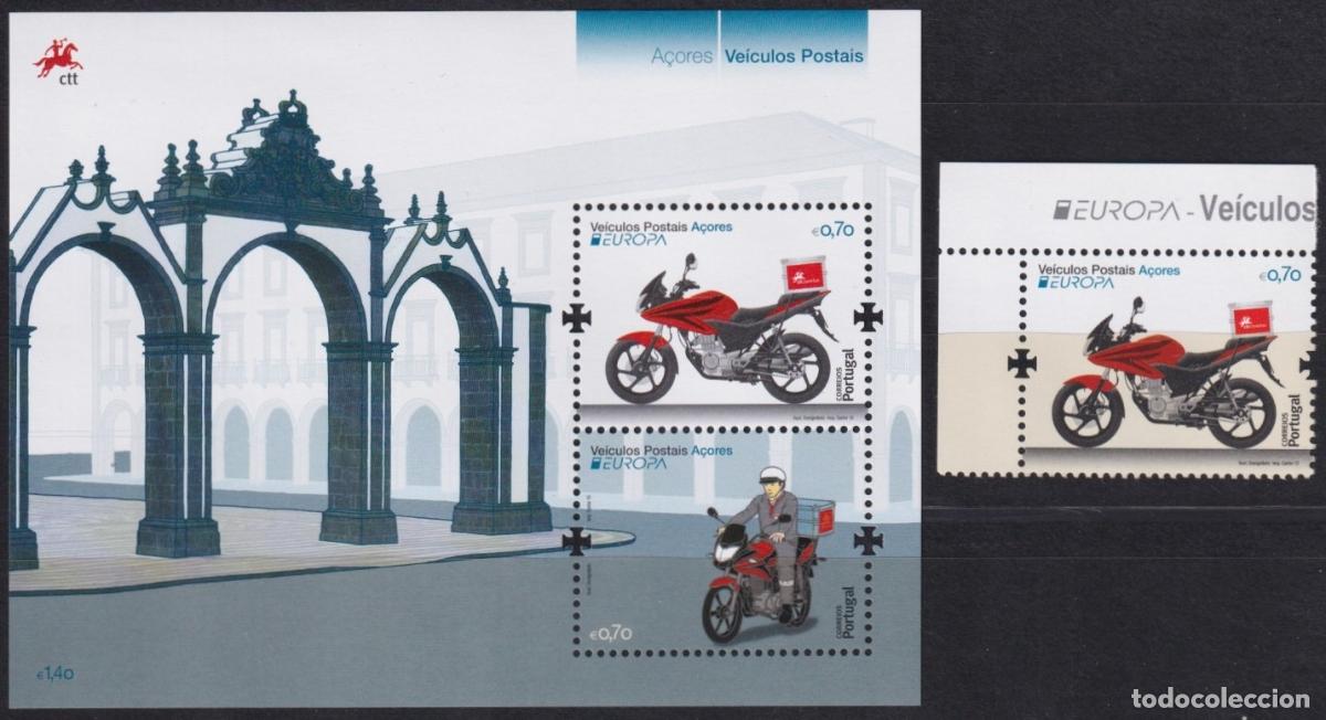 Francobolli: F-EX65423 PORTUGAL AZORES MNH 2013 EUROPA CEPT POSTAL VEHICLES MOTO.