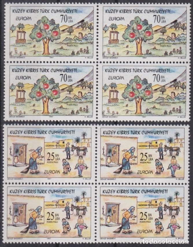 Sellos: F-EX65640 TURKISH CYPRUS MNH 1997 EUROPA CEPT BLOCK 4 STORY & LEGEND