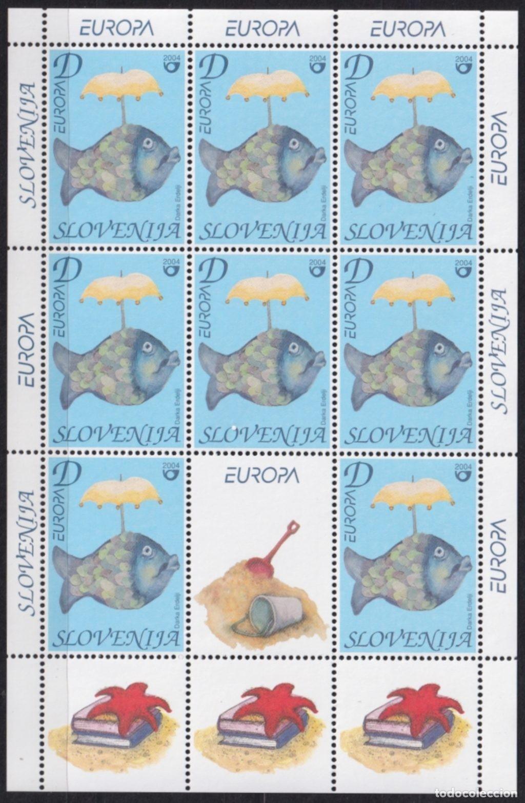 Francobolli: F-EX64792 SLOVENIA MNH 2004 EUROPA CEPT HOLYDAYS VACATION FISHING FISH MINI SHEET.