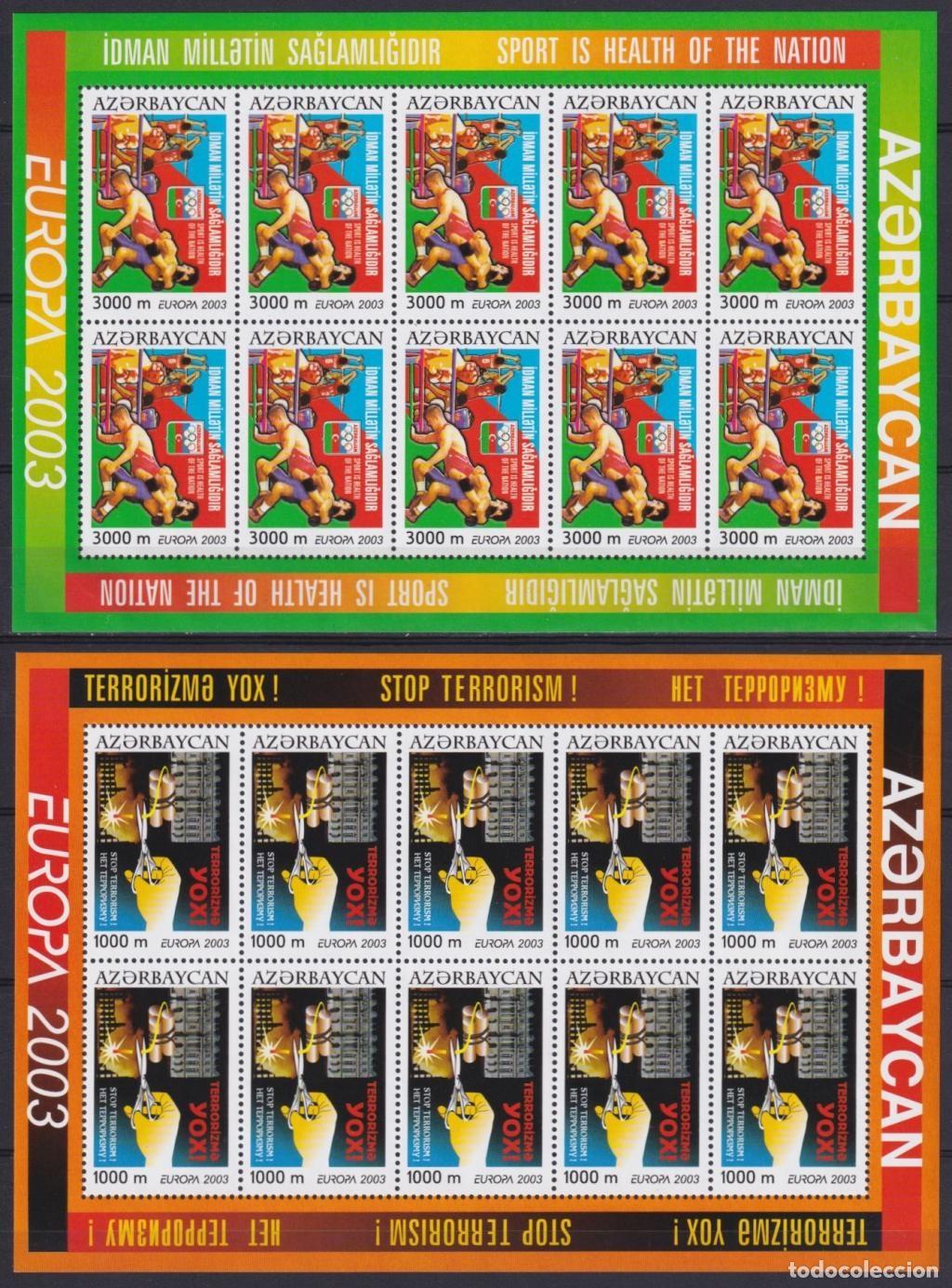 Francobolli: F-EX64785 AZERBAIJAN MNH 2003 EUROPA CEPT POSTER ARTS SHEET.