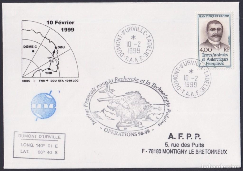 Francobolli: F-EX64218 TAAF FRANCE 1999 DUMONT D&acute;URVILLE ANTARCTIC STATION COVER OPERATION 98-99.