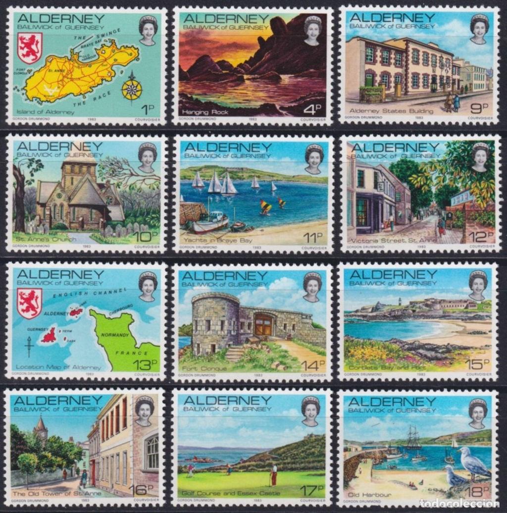 Francobolli: F-EX63768 UK ENGLAND ALDERNEY GUERNSEY MNH 1983 DEFINITE SET LANDSCAPE.