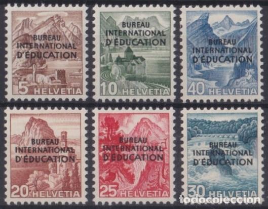 Francobolli: F-EX64019 SWITZERLAND UN 1948 MLH BOARD OF EDUCATION RAILROAD MOUNTAIN LANDSCAPE.