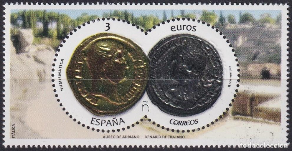 Briefmarken: F-EX63908 ESPA&Ntilde;A SPAIN MNH 2017 NUMISMATICS ROMAN GOLDEN EMBOSSED COIN.