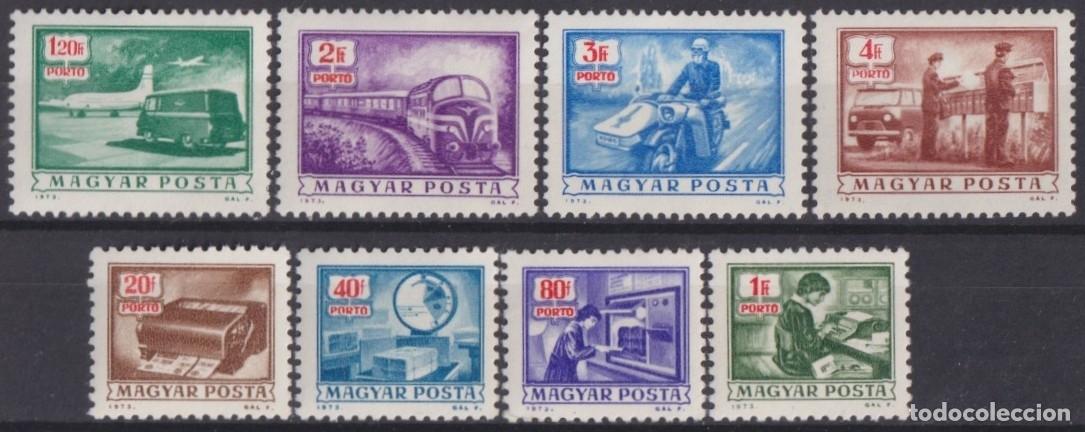 Briefmarken: F-EX63268 HUNGARY MNH 1973 POSTAGE DUE RAILROAD BUS CYCLE AUTO TRAIN LOCOMOTIVE.