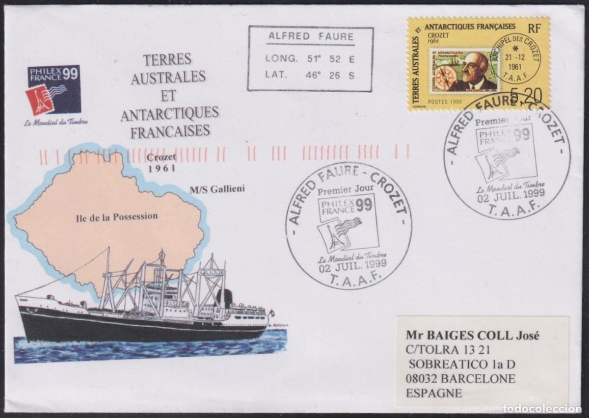 Stamps: F-EX63690 TAAF FRANCE POLAR ANTARCTIC 1997 FDC ALFRED FAURE STATION CANCEL.