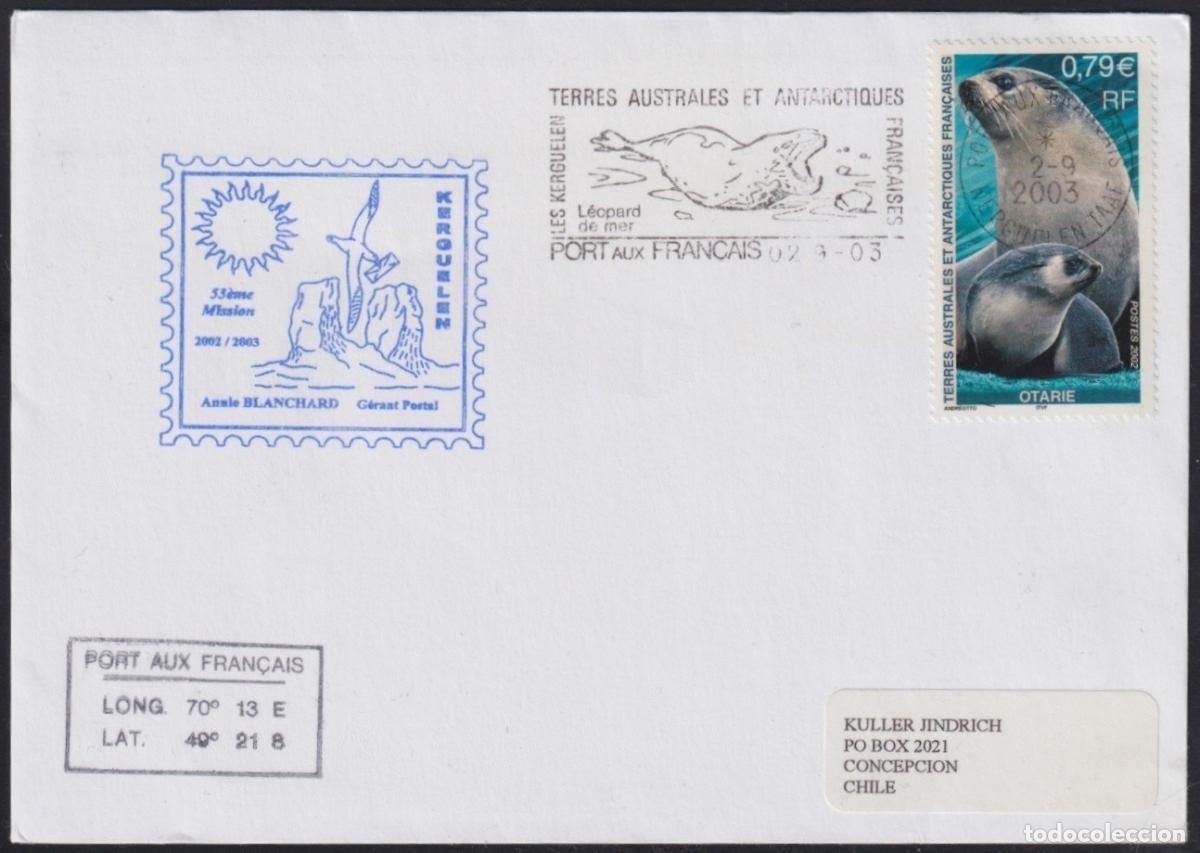 Stamps: F-EX64608 TAAF FRANCE POLAR ANTARCTIC 2003 PORT-AU-FRANCE KERGUELEN 53 EXP PHOCA.