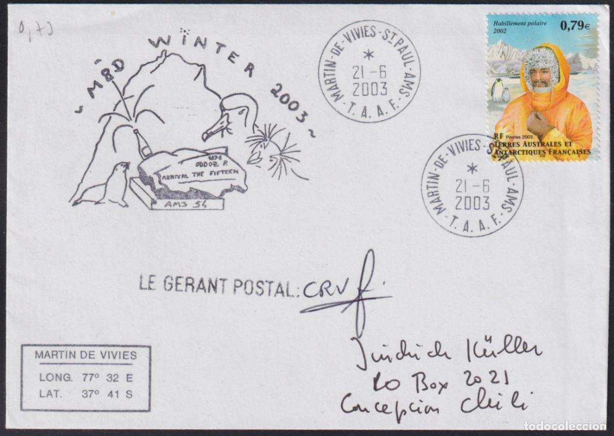 Stamps: F-EX64609 TAAF FRANCE POLAR ANTARCTIC 1999 MARTIN DE VIVIES STATION MINDWINTER.
