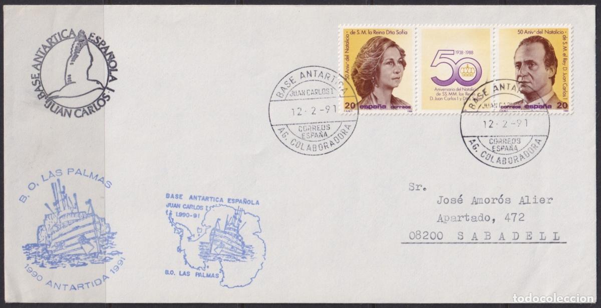 Stamps: F-EX63681 SPAIN POLAR ANTARCTIC 1991 JUAN CARLOS I STATION B.O. LAS PALMAS.