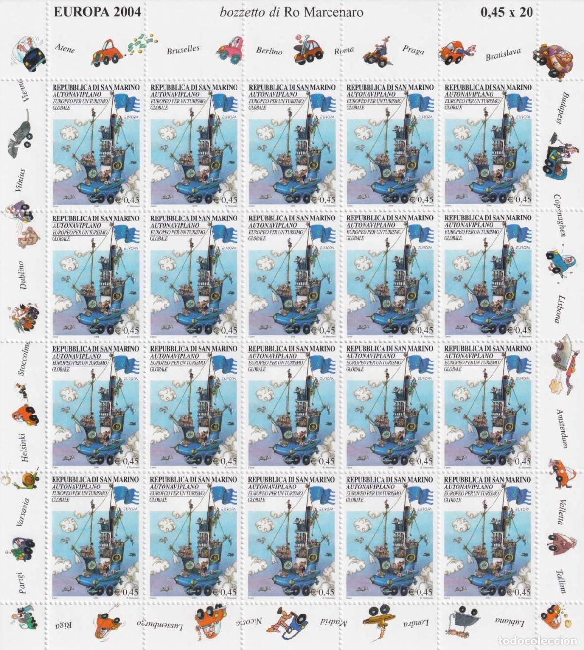 Stamps: F-EX62273 SAN MARINO MNH 2004 EUROPA CEPT CHILDREN TOYS COMPLETE 25 SHEET.