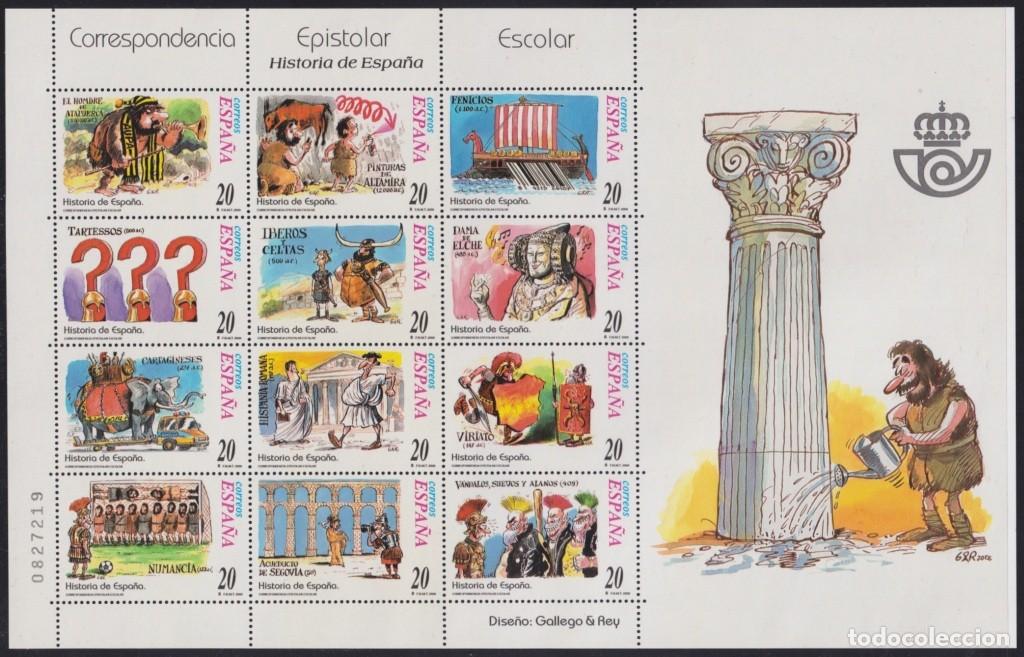 Francobolli: F-EX65016 ESPA&Ntilde;A SPAIN MNH 2000 GALLEGO & REY CARTOONS HISTORIA DE ESPA&Ntilde;A CORRESPONDENCIA ESCOLAR.