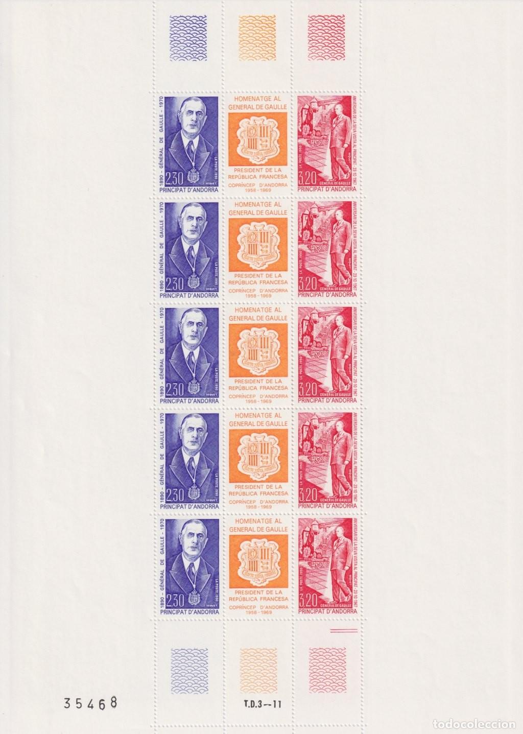Francobolli: F-EX65035 FRENCH ANDORRA MNH 1990 CHARLES DE GAULLE SPECIAL SHEET.