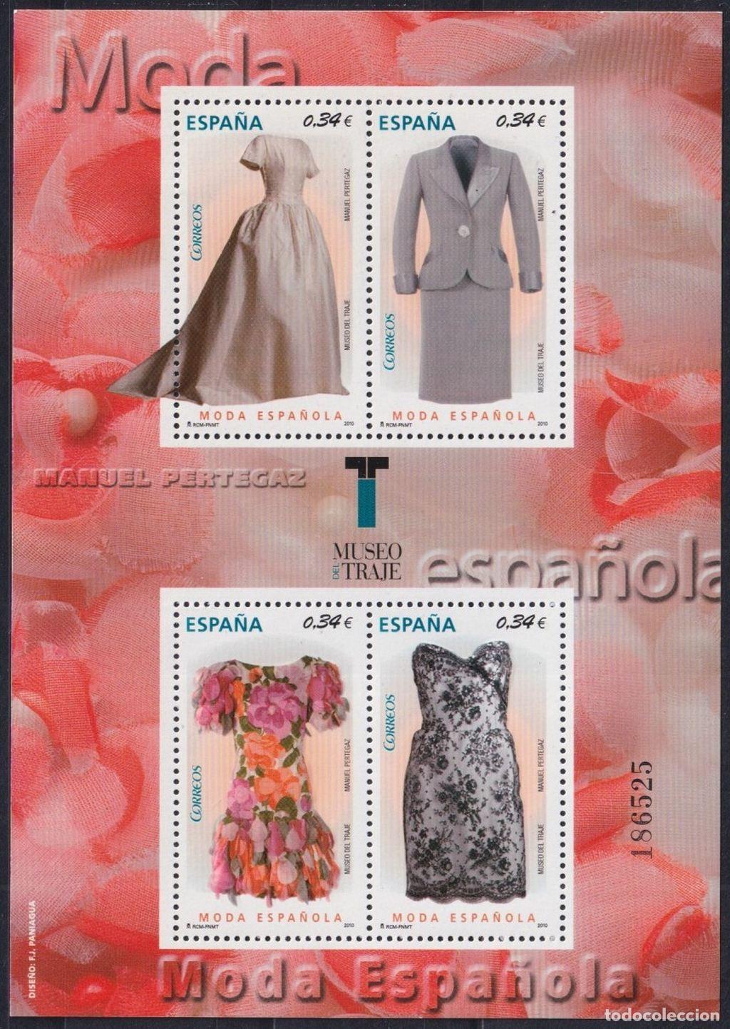 Francobolli: F-EX63709 ESPA&Ntilde;A SPAIN MNH 2010 MODA COSTUMES MUSEO DEL TRAJE MANUEL PERTEGAZ.