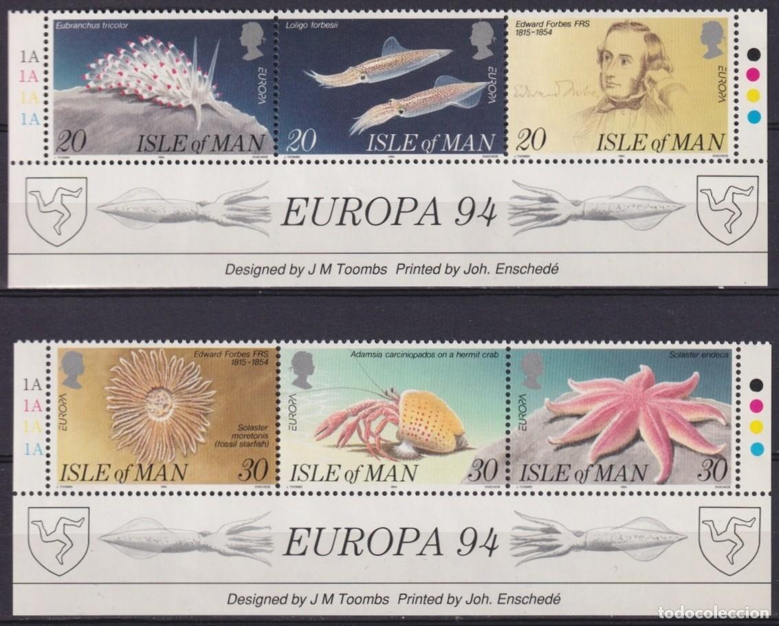 Timbres: F-EX65643 MAN IS ENGLAND MNH 1994 EUROPA CEPT FORBES MARINE BIOLOGIST FAUNA.