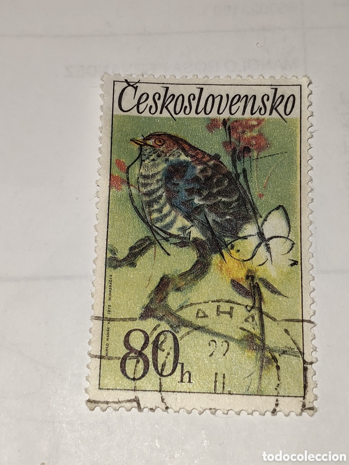 Timbres: Sello de Checoslovaquia serie Aves Cuco comun