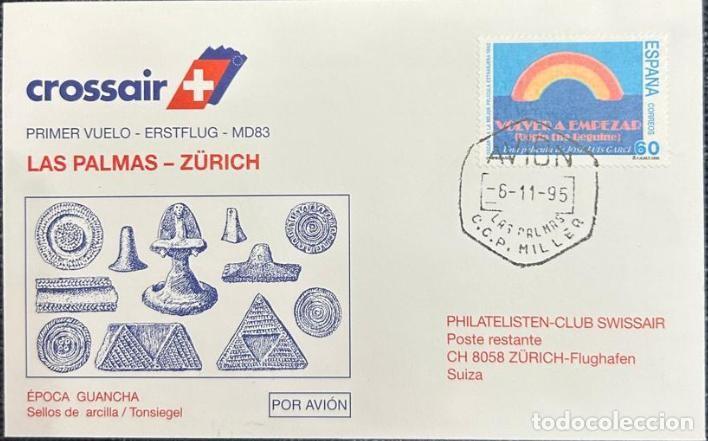 Sellos: TS.)1995, SPAIN, FIRST DAY COVER, AIRMAIL, COMMEMORATIVE PRE-PRINTED ENVELOPE FEATURING DEPICTIONS O
