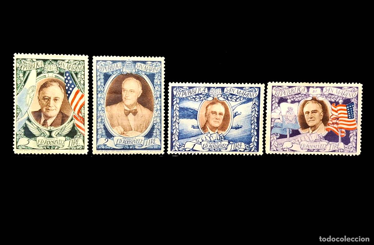 Sellos: 1947, 4 sellos de San Marino - Presidentes de USA