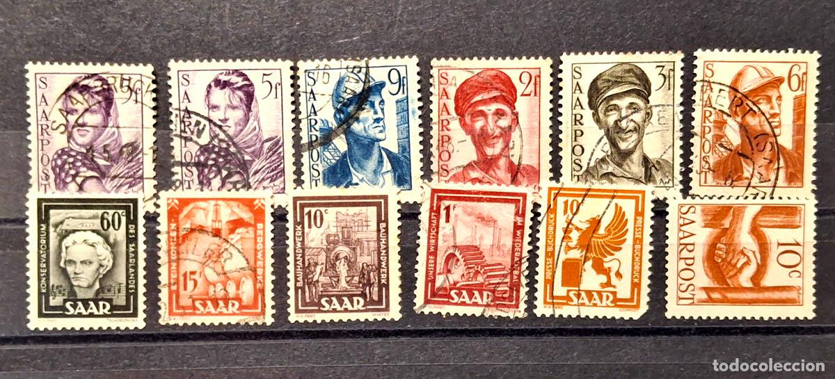 Sellos: 1948-1951, 6 sellos de SAAR