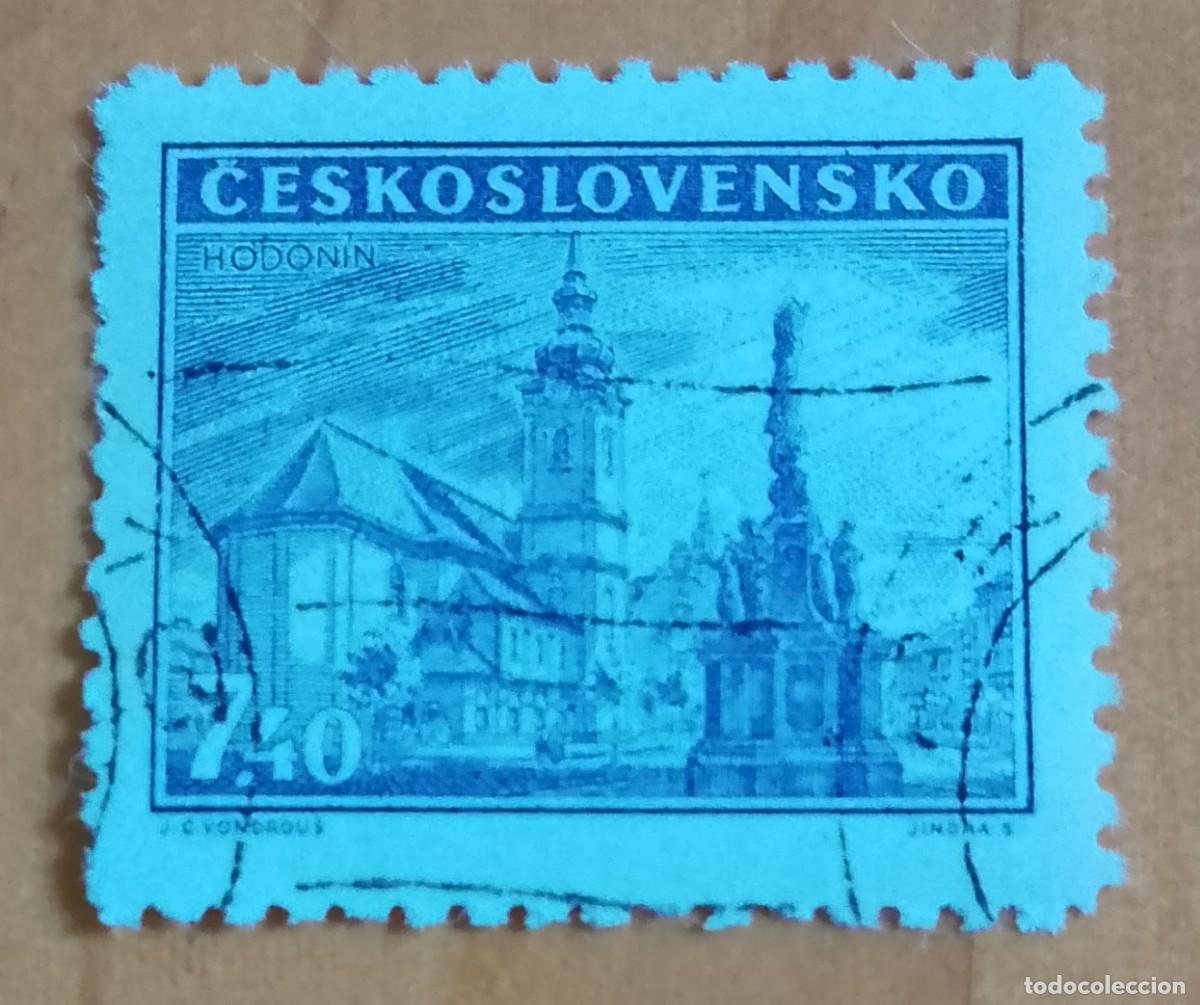 Sellos: CHECOSLOVAQUIA - V/F 7,40 - HODONIN - YV 430 - VER DESCRIPCI&Oacute;N