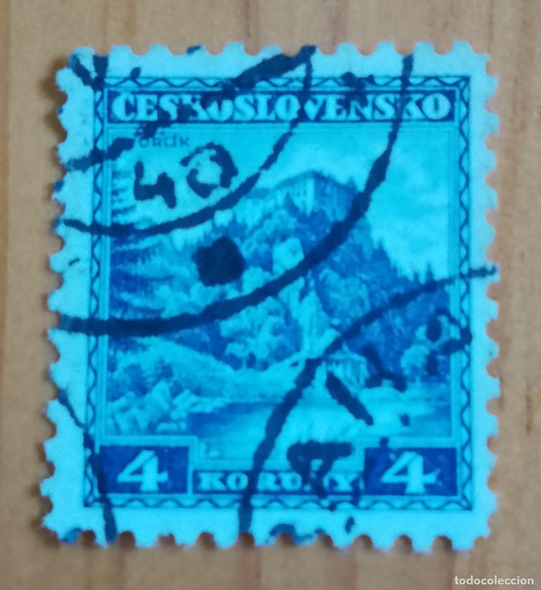 Sellos: CHECOSLOVAQUIA - V/F 4 KORUNY - A&Ntilde;O 1932 - CASTILLO DE ORLIK - VER DESCRIPCI&Oacute;N