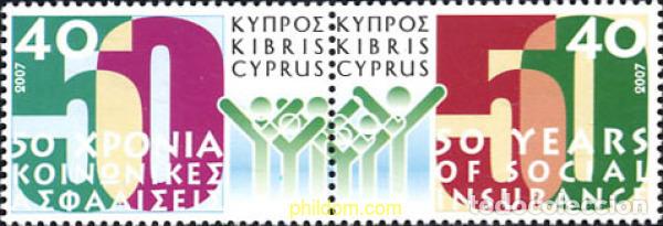 Sellos: 273035 MNH CHIPRE 2007 50 A&Ntilde;OS DE SEGURIDAD SOCIAL