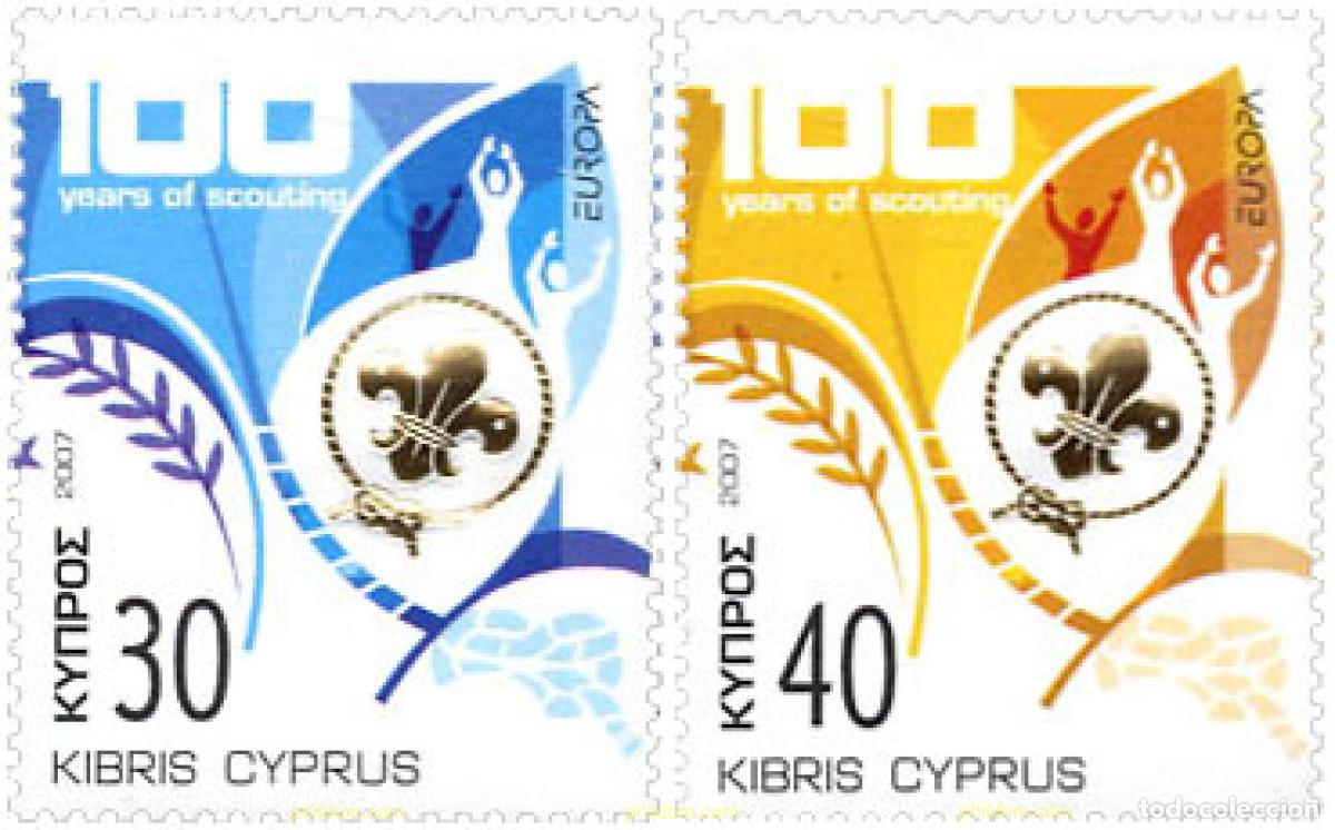 Sellos: 211946 MNH CHIPRE 2007 EUROPA CEPT. 100 A&Ntilde;OS DE ESCULTISMO