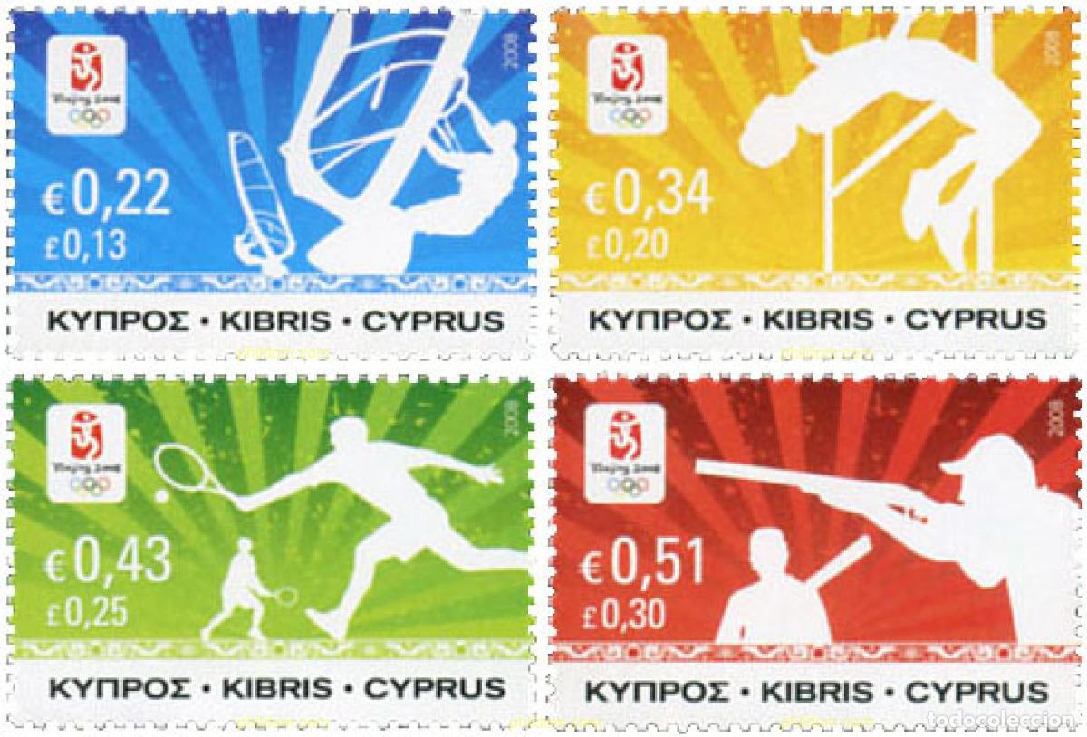 Sellos: 216127 MNH CHIPRE 2008 29 JUEGOS OLIMPICOS VERANO PEK&Iacute;N 2008