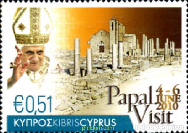 Sellos: 250634 MNH CHIPRE 2010 VISITA DEL PAPA BENEDICTO XVI A CHIPRE
