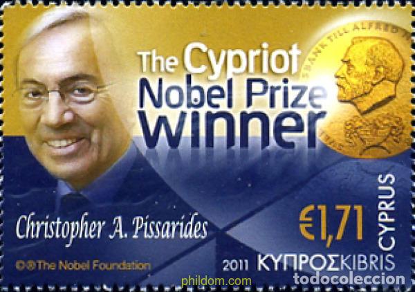 Sellos: 264845 MNH CHIPRE 2011 CHRISTOPHER PISSARIDES, ECONOMISTA, NOBEL