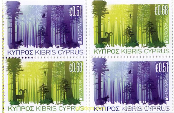 Sellos: 267756 MNH CHIPRE 2011 EUROPA CEPT 2011 - A&Ntilde;O INTERNACIONAL DE LOS BOSQUES
