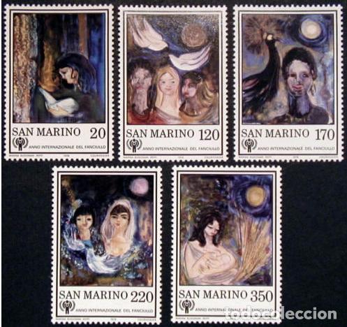 Sellos: SAN MARINO 1979 SERIE 5 STAMPS MNH A&Ntilde;O INTERNACIONAL DEL NI&Ntilde;O MARINA BUSIGNANI ARTE PINTURAS ART