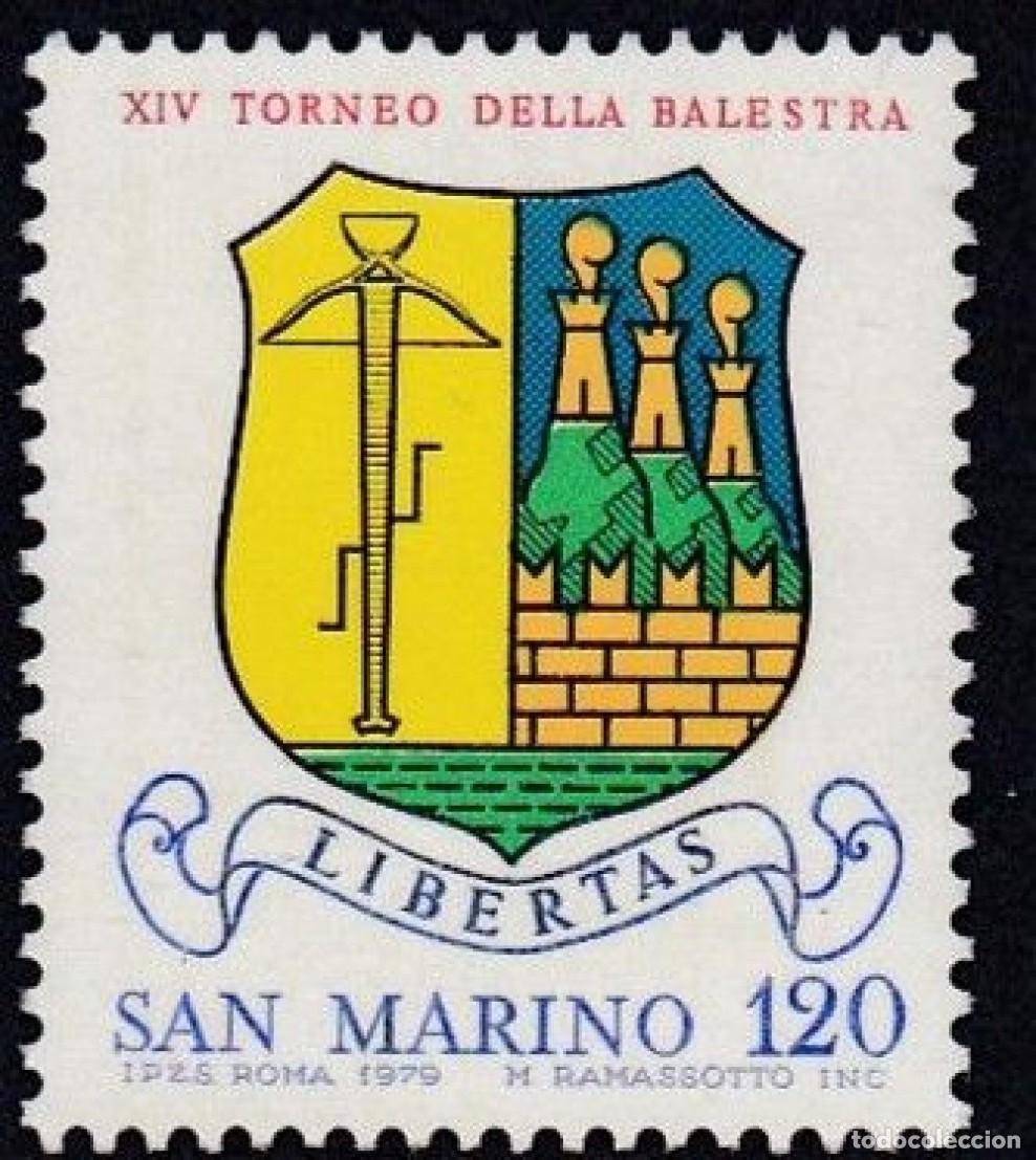 Sellos: SAN MARINO 1979 STAMP MNH XIV TORNEO DE LA BALLESTA ESCUDO DE ARMAS COAT OF ARMS CROSSBOW TOURNAMENT