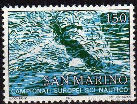 Sellos: SAN MARINO 1979 STAMP MNH CAMPEONATOS EUROPEOS DE ESQUI NAUTICO WATER SKIING DEPORTES SPORTS