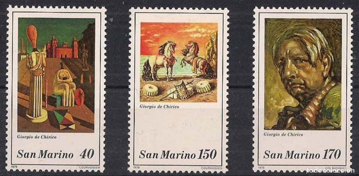 Sellos: SAN MARINO 1979 SERIE 3 STAMPS MNH GIORGIO DE CHIRICO ARTE PINTURAS ART PAINTINGS