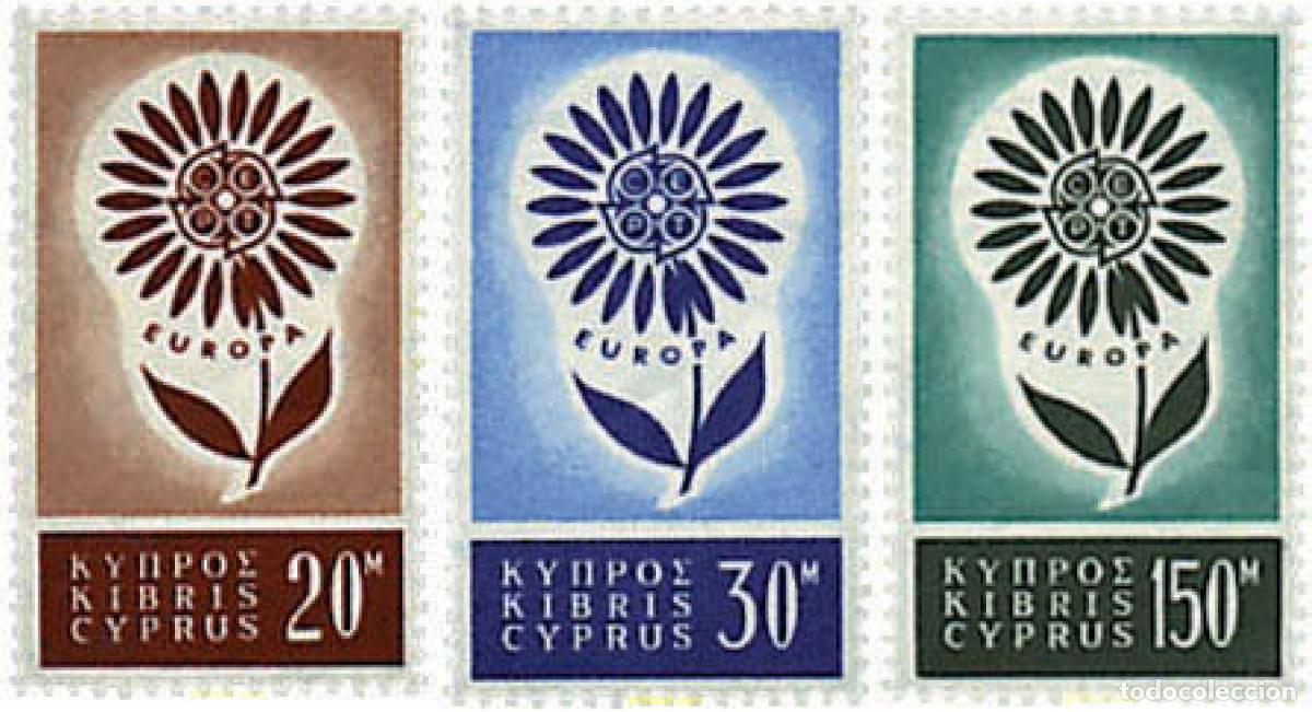 Sellos: 97449 MNH CHIPRE 1964 EUROPA CEPT. MARGARITA CON 22 PETALOS