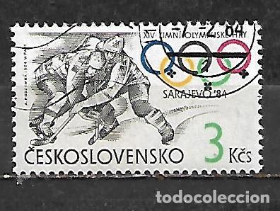 Sellos: 1984: CHECOSLOVAKIA Juegos Ol&iacute;mpicos de Invierno. Sarajevo - Hockey hielo (CTO)