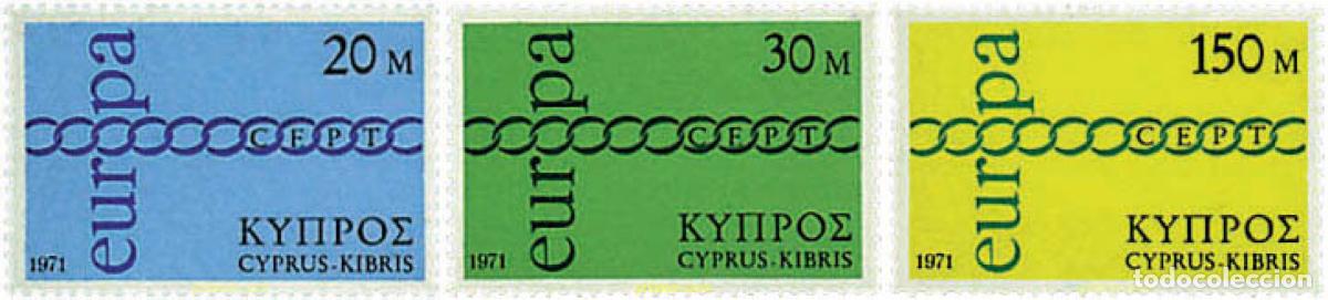 Sellos: 62194 MNH CHIPRE 1971 EUROPA CEPT. FRATERNIDAD Y COOPERACION
