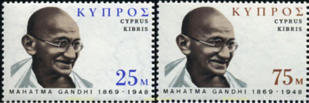 Sellos: 113744 MNH CHIPRE 1970 CENTENARIO DEL NACIMIENTO DE MAHATMA GANDHI