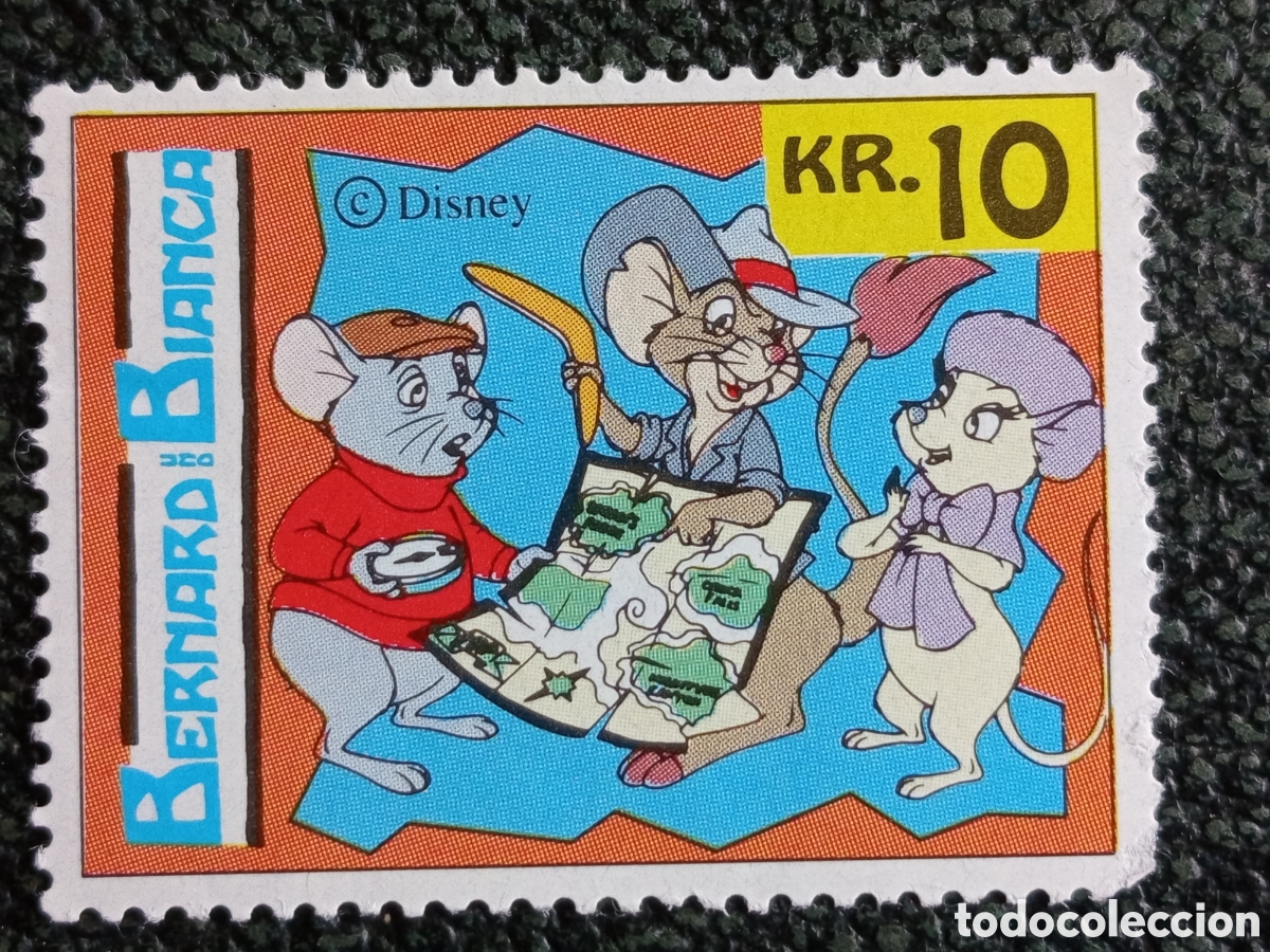 Sellos: Sello San Marino Disney 1993 Bernardo y Bianca Cangurolandia 10kr Michel 1801 MH